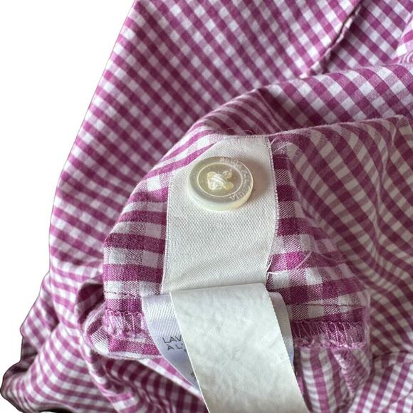 🍀 Vineyard Vines Womens Button Up Shirt Purple Gingham Roll Tab Long Sleeve 00 - Picture 7 of 7
